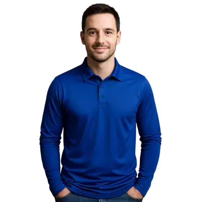 Camiseta Tipo Polo Polux con Cuello Manga Larga