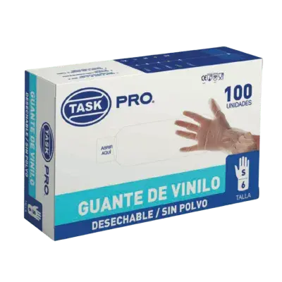 Guante De Vinilo Transparente Sin Polvo